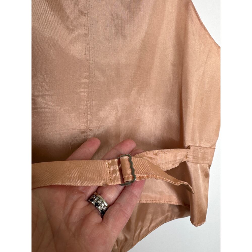 Vintage 1970s Camel Suede Leather Vest Western Boho Small - Picture 7 of 14